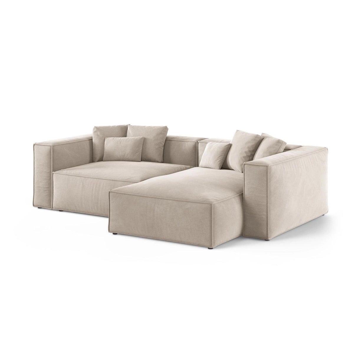 Aveiro 3-Sitzer Ecksofa, Rechte Seite, aus Samt, Chenille oder Strukturstoff, 254x167x86 cm von Cosmopolitan Design – Bild 2