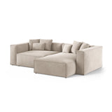 Aveiro 3-Sitzer Ecksofa, Rechte Seite, aus Samt, Chenille oder Strukturstoff, 254x167x86 cm von Cosmopolitan Design – Bild 2