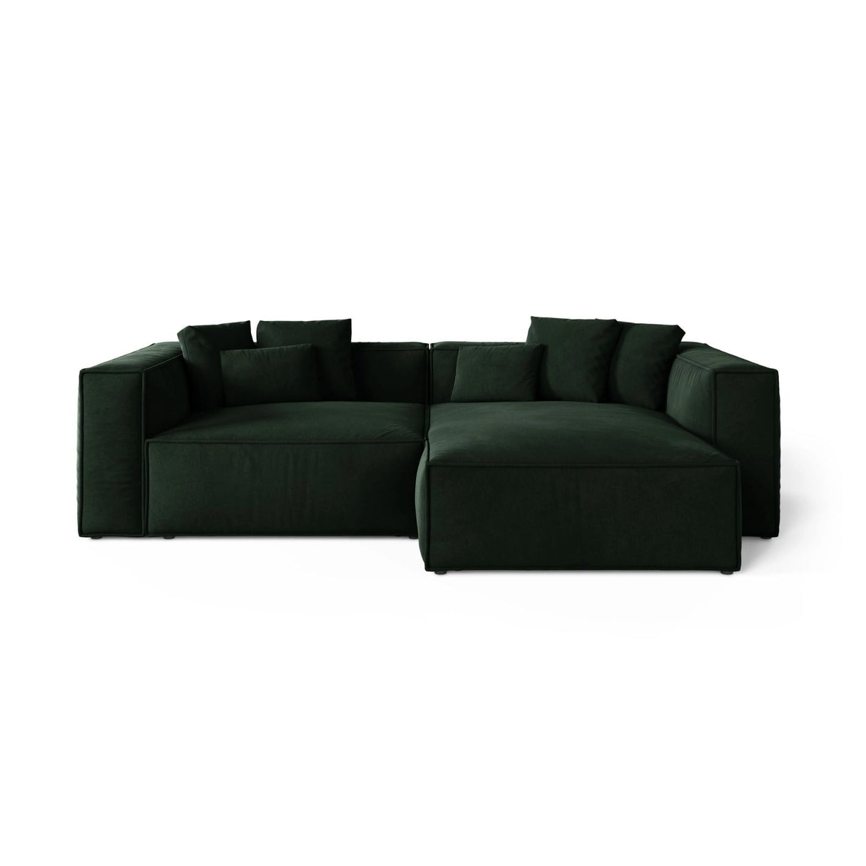 Aveiro 3-Sitzer Ecksofa, Rechte Seite, aus Samt in Flaschengrün (Casino Deep Green), 254x167x86 cm von Cosmopolitan Design – Bild 1