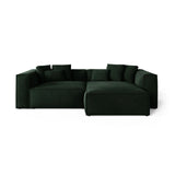 Aveiro 3-Sitzer Ecksofa, Rechte Seite, aus Samt in Flaschengrün (Casino Deep Green), 254x167x86 cm von Cosmopolitan Design – Bild 1