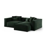 Aveiro 3-Sitzer Ecksofa, Rechte Seite, aus Samt in Flaschengrün (Casino Deep Green), 254x167x86 cm von Cosmopolitan Design – Bild 2