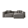 Aveiro 3-Sitzer Ecksofa, Rechte Seite, aus Samt in Grau (Casino Stone), 254x167x86 cm von Cosmopolitan Design – Bild 1