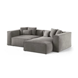 Aveiro 3-Sitzer Ecksofa, Rechte Seite, aus Samt in Grau (Casino Stone), 254x167x86 cm von Cosmopolitan Design – Bild 2