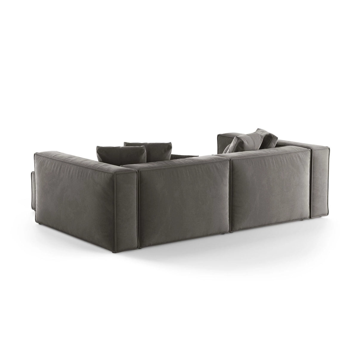 Aveiro 3-Sitzer Ecksofa, Rechte Seite, aus Samt in Grau (Casino Stone), 254x167x86 cm von Cosmopolitan Design – Bild 3