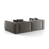 Aveiro 3-Sitzer Ecksofa, Rechte Seite, aus Samt in Grau (Casino Stone), 254x167x86 cm von Cosmopolitan Design – Bild 3