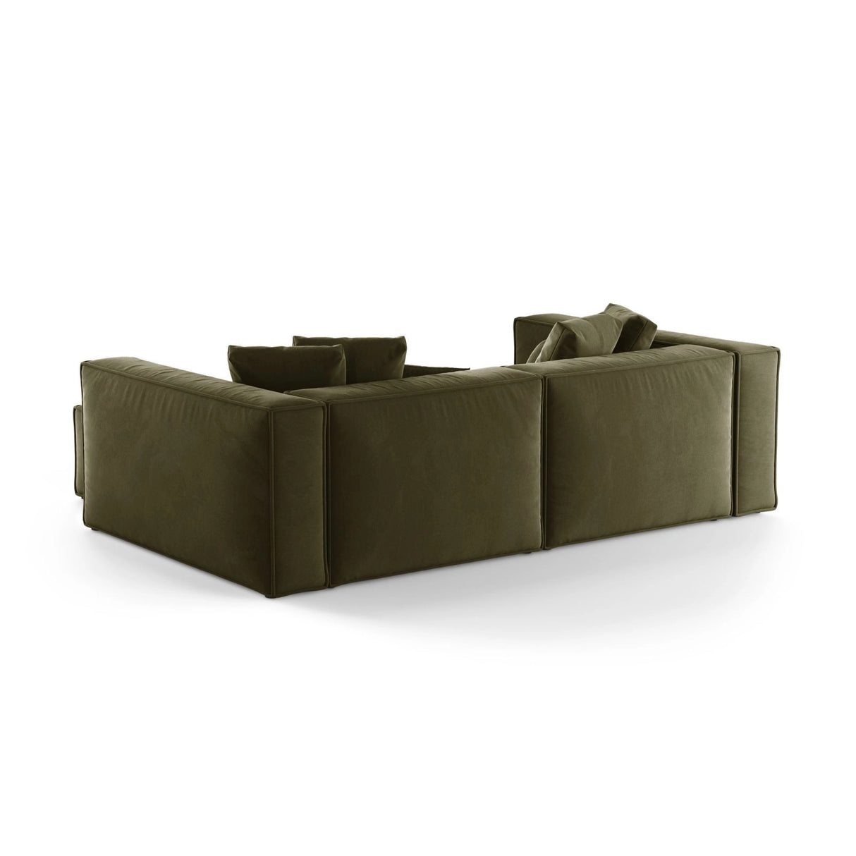 Aveiro 3-Sitzer Ecksofa, Rechte Seite, aus Samt in Hellgrün (Casino Forest), 254x167x86 cm von Cosmopolitan Design – Bild 3