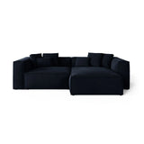 Aveiro 3-Sitzer Ecksofa, Rechte Seite, aus Samt in Königsblau (Casino Deep Blue), 254x167x86 cm von Cosmopolitan Design – Bild 1