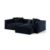 Aveiro 3-Sitzer Ecksofa, Rechte Seite, aus Samt in Königsblau (Casino Deep Blue), 254x167x86 cm von Cosmopolitan Design – Bild 2