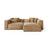 Aveiro 3-Sitzer Ecksofa, Rechte Seite, aus Samt in Sand (Casino Lion), 254x167x86 cm von Cosmopolitan Design – Bild 1