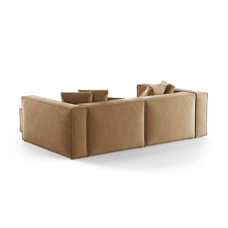 Aveiro 3-Sitzer Ecksofa, Rechte Seite, aus Samt in Sand (Casino Lion), 254x167x86 cm von Cosmopolitan Design – Bild 3