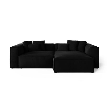 Aveiro 3-Sitzer Ecksofa, Rechte Seite, aus Samt in Schwarz (Casino Black), 254x167x86 cm von Cosmopolitan Design – Bild 1