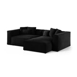 Aveiro 3-Sitzer Ecksofa, Rechte Seite, aus Samt in Schwarz (Casino Black), 254x167x86 cm von Cosmopolitan Design – Bild 2