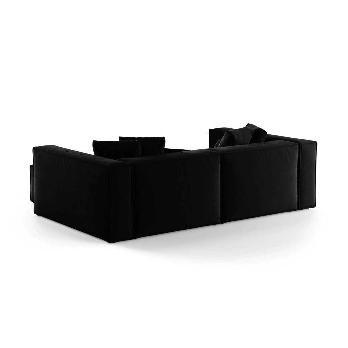 Aveiro 3-Sitzer Ecksofa, Rechte Seite, aus Samt in Schwarz (Casino Black), 254x167x86 cm von Cosmopolitan Design – Bild 3
