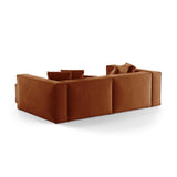 Aveiro 3-Sitzer Ecksofa, Rechte Seite, aus Samt in Terrakotta (Casino Terracota), 254x167x86 cm von Cosmopolitan Design – Bild 3