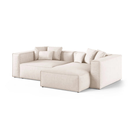 Aveiro 3-Sitzer Ecksofa, Rechte Seite, aus Strukturierter Stoff in Beige (Liberty 2), 254x167x86 cm von Cosmopolitan Design – Bild 2