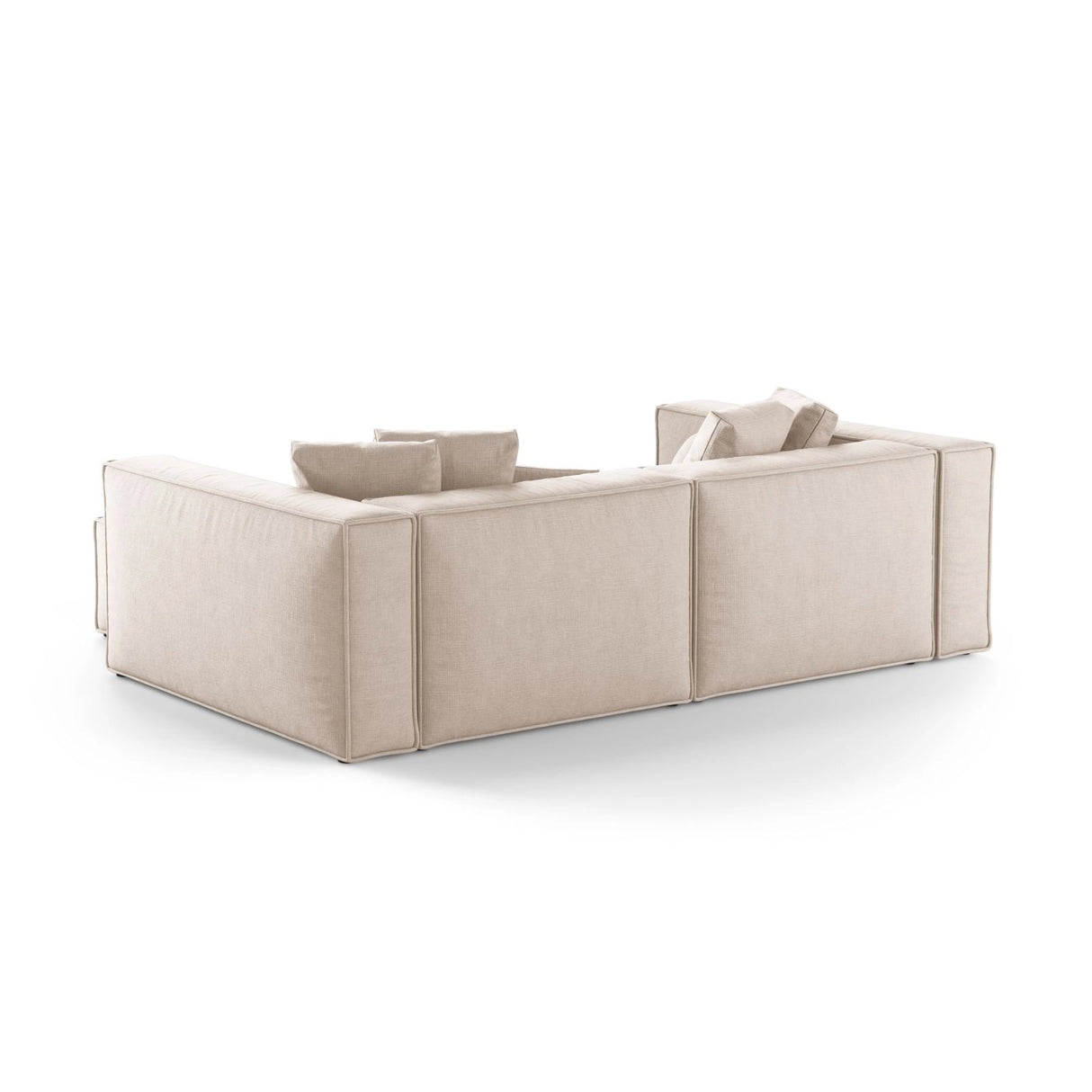 Aveiro 3-Sitzer Ecksofa, Rechte Seite, aus Strukturierter Stoff in Beige (Liberty 2), 254x167x86 cm von Cosmopolitan Design – Bild 3
