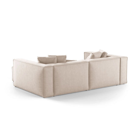 Aveiro 3-Sitzer Ecksofa, Rechte Seite, aus Strukturierter Stoff in Beige (Liberty 2), 254x167x86 cm von Cosmopolitan Design – Bild 3