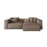 Aveiro 3-Sitzer Ecksofa, Rechte Seite, aus Strukturierter Stoff in Cappuccino (Liberty 5), 254x167x86 cm von Cosmopolitan Design – Bild 1