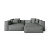 Aveiro 3-Sitzer Ecksofa, Rechte Seite, aus Strukturierter Stoff in Grau (Liberty 20), 254x167x86 cm von Cosmopolitan Design – Bild 1