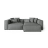 Aveiro 3-Sitzer Ecksofa, Rechte Seite, aus Strukturierter Stoff in Grau (Liberty 20), 254x167x86 cm von Cosmopolitan Design – Bild 1