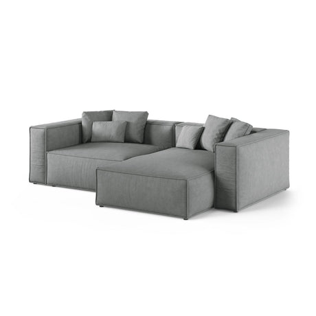 Aveiro 3-Sitzer Ecksofa, Rechte Seite, aus Strukturierter Stoff in Grau (Liberty 20), 254x167x86 cm von Cosmopolitan Design – Bild 2