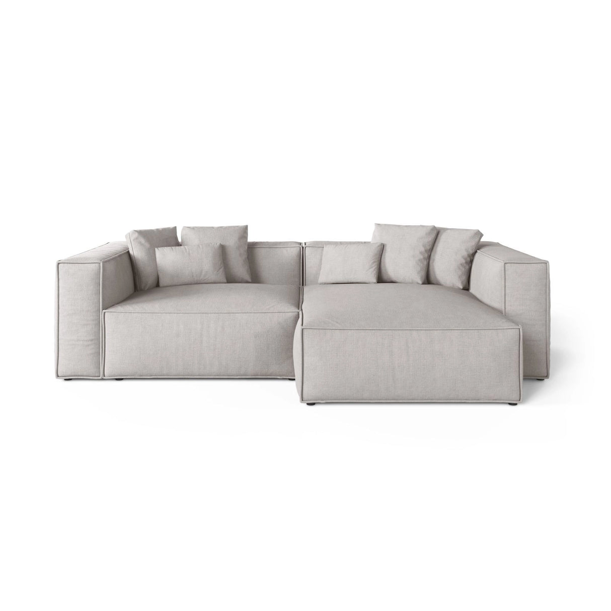 Aveiro 3-Sitzer Ecksofa, Rechte Seite, aus Strukturierter Stoff in Hellgrau (Liberty 18), 254x167x86 cm von Cosmopolitan Design – Bild 1