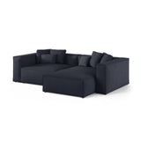 Aveiro 3-Sitzer Ecksofa, Rechte Seite, aus Strukturierter Stoff in Marineblau (Liberty 15), 254x167x86 cm von Cosmopolitan Design – Bild 2