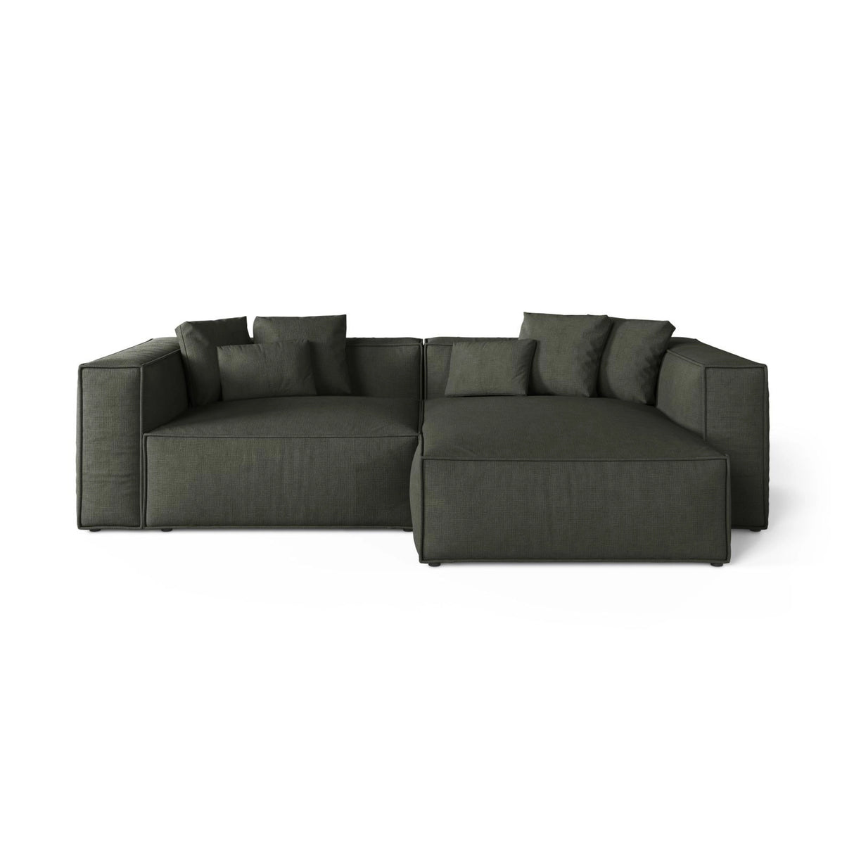 Aveiro 3-Sitzer Ecksofa, Rechte Seite, aus Strukturierter Stoff in Moosgrün (Liberty 12), 254x167x86 cm von Cosmopolitan Design – Bild 1