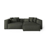 Aveiro 3-Sitzer Ecksofa, Rechte Seite, aus Strukturierter Stoff in Moosgrün (Liberty 12), 254x167x86 cm von Cosmopolitan Design – Bild 1
