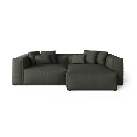 Aveiro 3-Sitzer Ecksofa, Rechte Seite, aus Strukturierter Stoff in Moosgrün (Liberty 12), 254x167x86 cm von Cosmopolitan Design – Bild 1