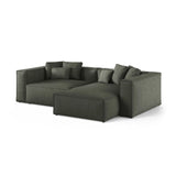 Aveiro 3-Sitzer Ecksofa, Rechte Seite, aus Strukturierter Stoff in Moosgrün (Liberty 12), 254x167x86 cm von Cosmopolitan Design – Bild 2