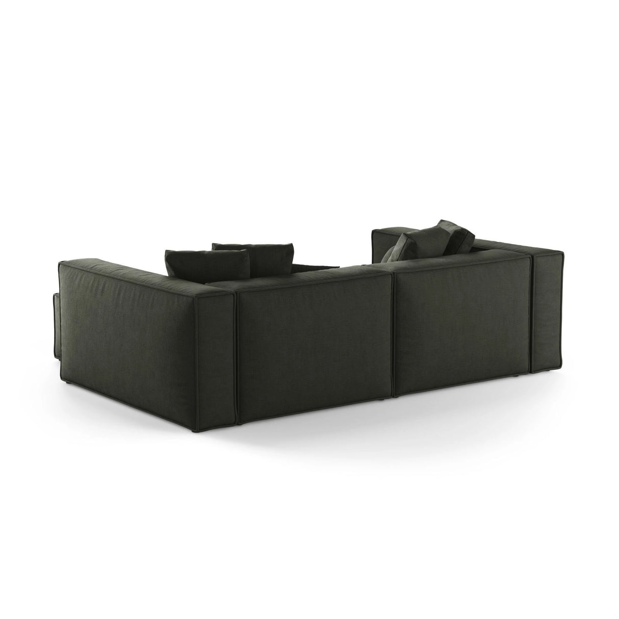 Aveiro 3-Sitzer Ecksofa, Rechte Seite, aus Strukturierter Stoff in Moosgrün (Liberty 12), 254x167x86 cm von Cosmopolitan Design – Bild 3