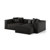 Aveiro 3-Sitzer Ecksofa, Rechte Seite, aus Strukturierter Stoff in Schwarz (Liberty 22), 254x167x86 cm von Cosmopolitan Design – Bild 2