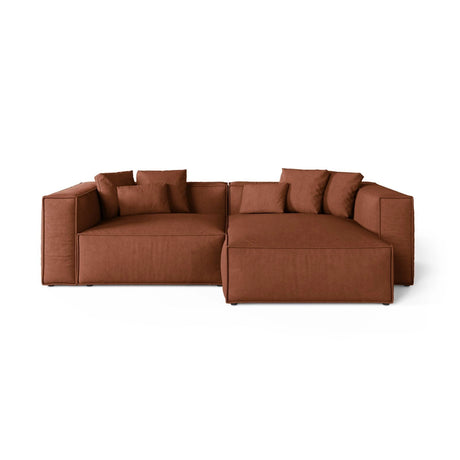 Aveiro 3-Sitzer Ecksofa, Rechte Seite, aus Strukturierter Stoff in Ziegelstein (Liberty 9), 254x167x86 cm von Cosmopolitan Design – Bild 1