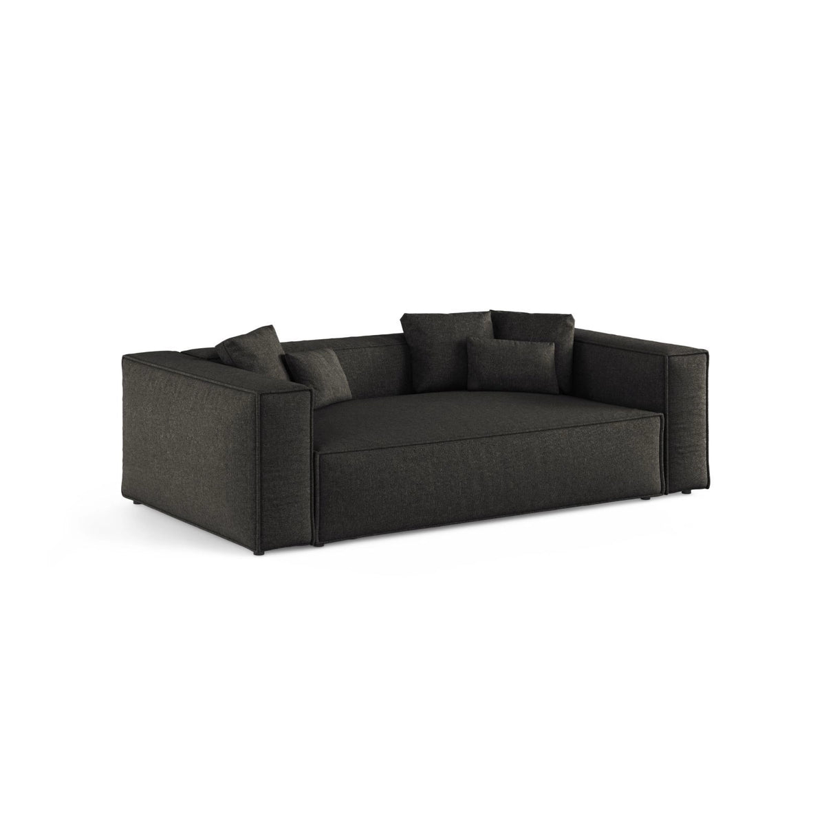 Aveiro 3-Sitzer Sofa aus Chenille in Anthrazit (Eden 21 Black), 220x118x86 cm von Cosmopolitan Design – Bild 2