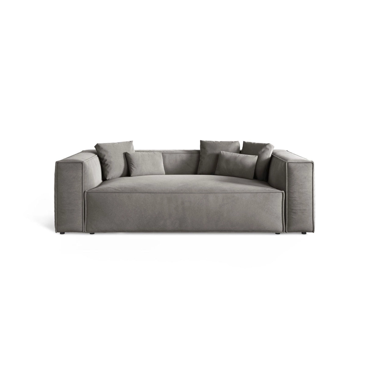 Aveiro 3-Sitzer Sofa aus Samt in Grau (Casino Stone), 220x118x86 cm von Cosmopolitan Design – Bild 1