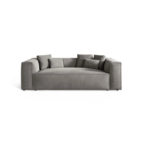 Aveiro 3-Sitzer Sofa aus Samt in Grau (Casino Stone), 220x118x86 cm von Cosmopolitan Design – Bild 1
