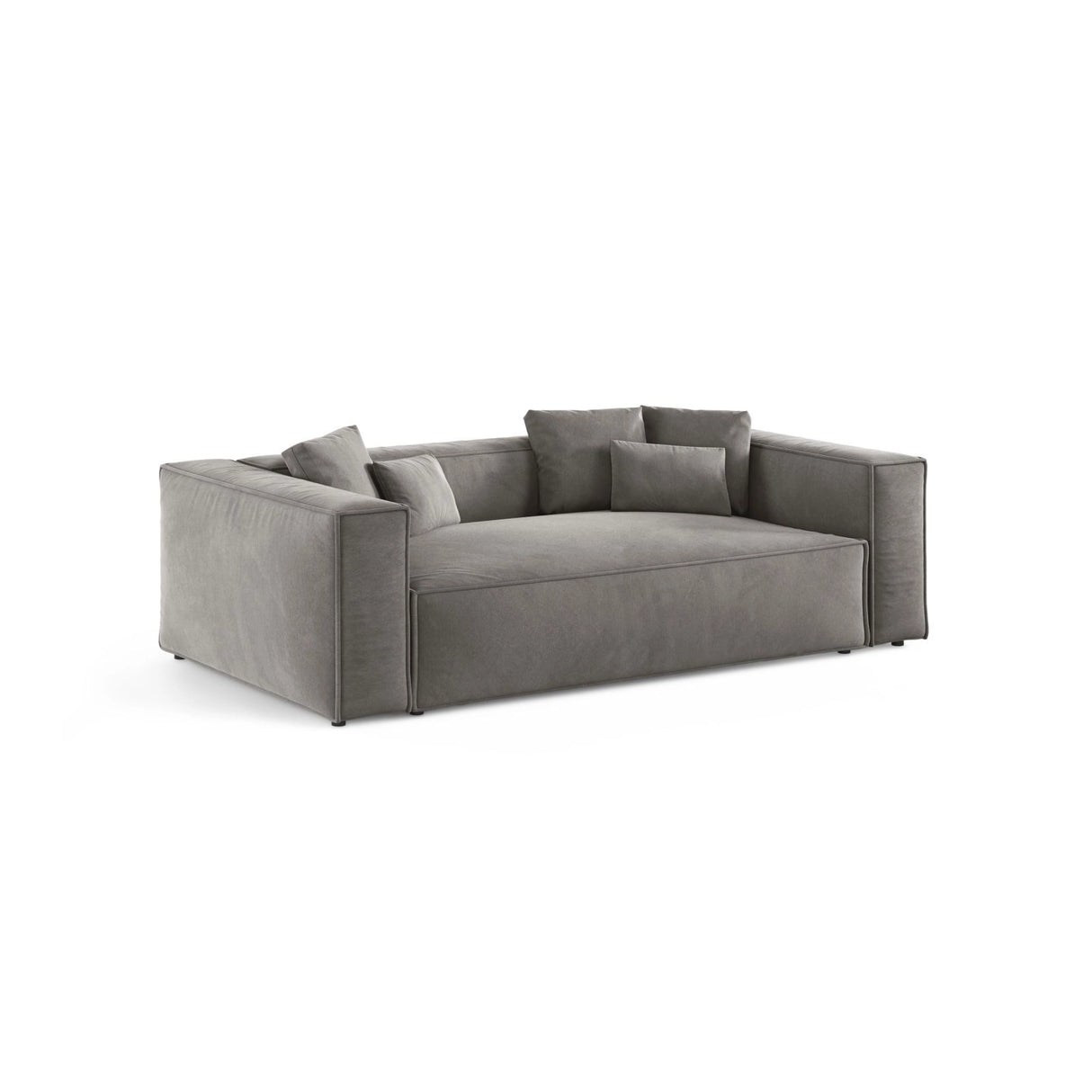 Aveiro 3-Sitzer Sofa aus Samt in Grau (Casino Stone), 220x118x86 cm von Cosmopolitan Design – Bild 2