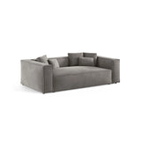 Aveiro 3-Sitzer Sofa aus Samt in Grau (Casino Stone), 220x118x86 cm von Cosmopolitan Design – Bild 2