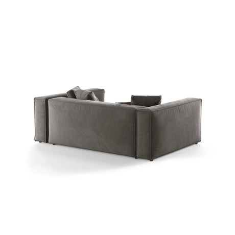 Aveiro 3-Sitzer Sofa aus Samt in Grau (Casino Stone), 220x118x86 cm von Cosmopolitan Design – Bild 3
