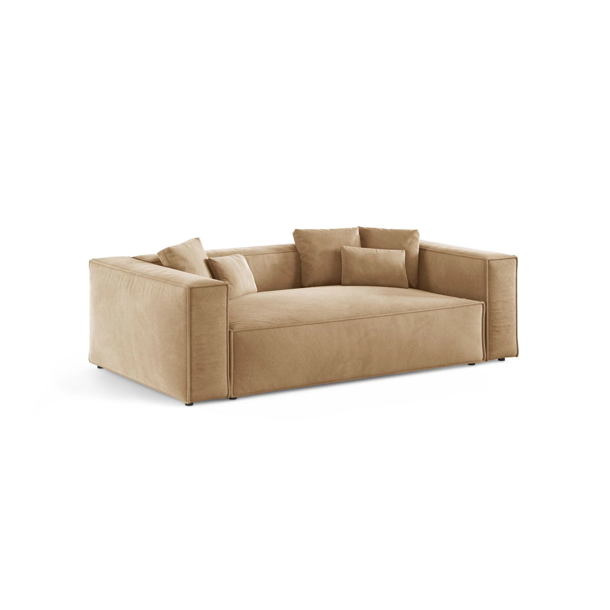 Aveiro 3-Sitzer Sofa aus Samt in Sand (Casino Lion), 220x118x86 cm von Cosmopolitan Design – Bild 2