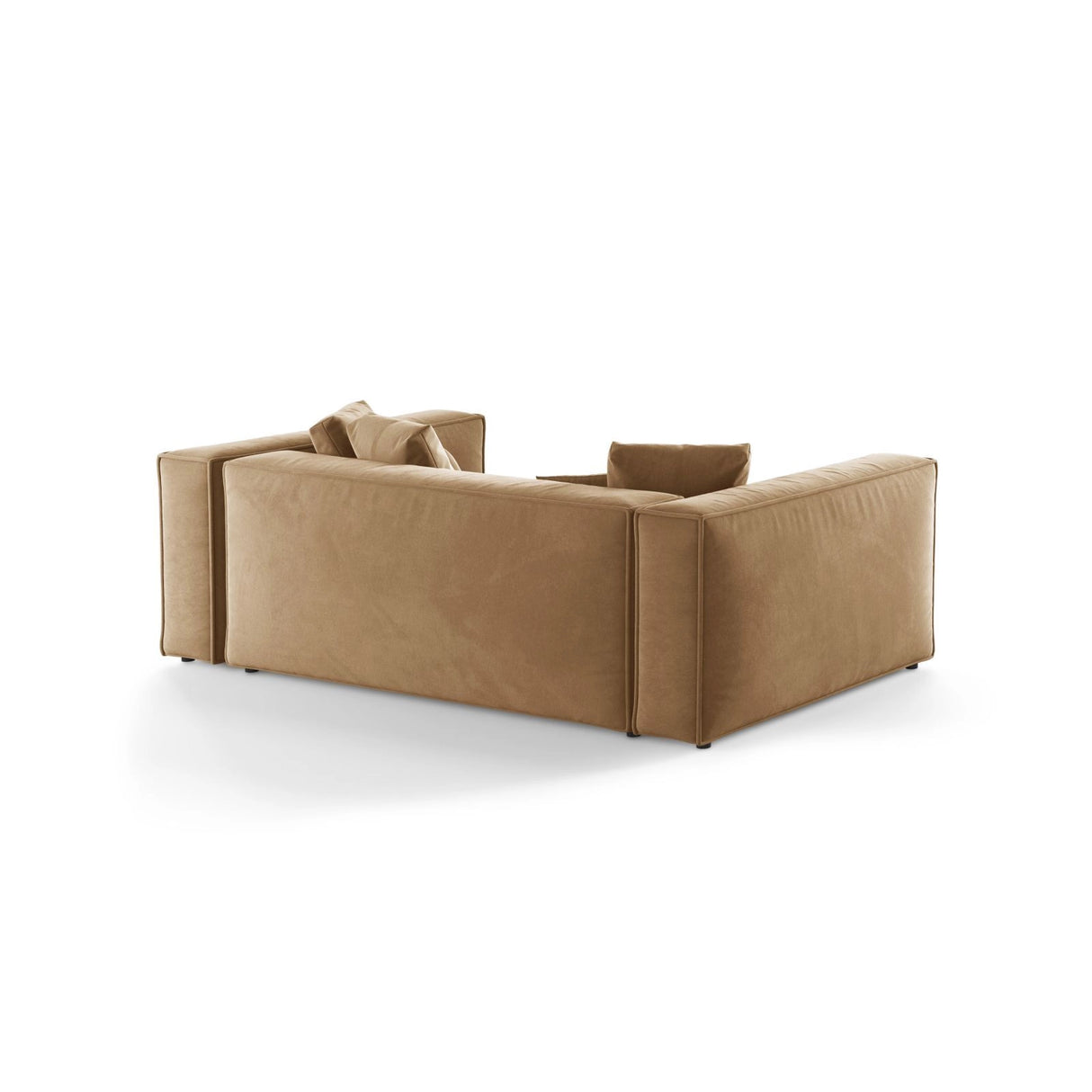 Aveiro 3-Sitzer Sofa aus Samt in Sand (Casino Lion), 220x118x86 cm von Cosmopolitan Design – Bild 3