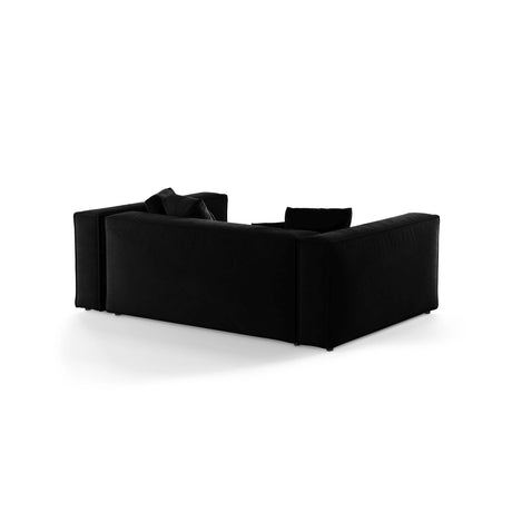 Aveiro 3-Sitzer Sofa aus Samt in Schwarz (Casino Black), 220x118x86 cm von Cosmopolitan Design – Bild 3