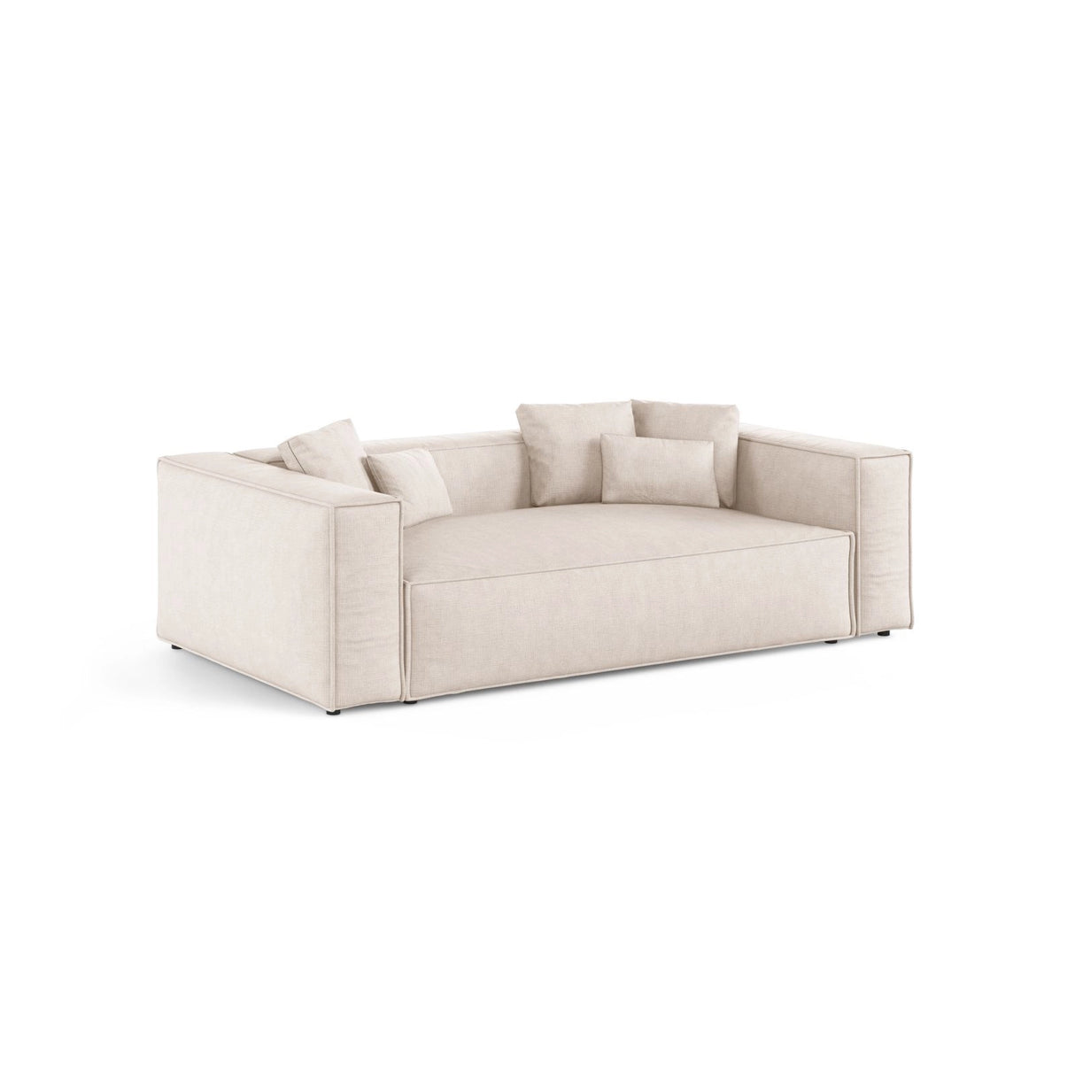 Aveiro 3-Sitzer Sofa aus Strukturierter Stoff in Beige (Liberty 2), 220x118x86 cm von Cosmopolitan Design – Bild 2