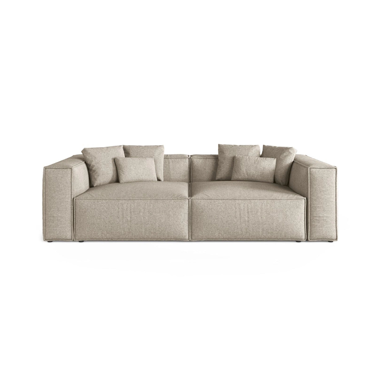 Aveiro 4-Sitzer Sofa aus Chenille in Dunkelbeige (Eden 4 Beige), 236x118x86 cm von Cosmopolitan Design – Bild 1