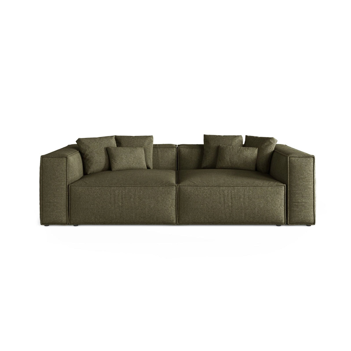 Aveiro 4-Sitzer Sofa aus Chenille in Grün (Eden 12 Olive), 236x118x86 cm von Cosmopolitan Design – Bild 1