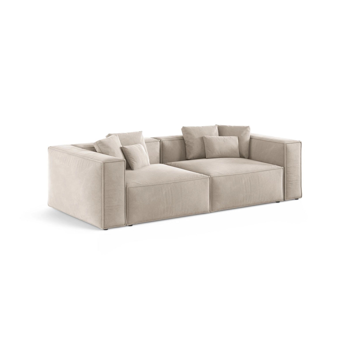 Aveiro 4-Sitzer Sofa aus Samt, Chenille oder Strukturstoff, 236x118x86 cm von Cosmopolitan Design – Bild 2
