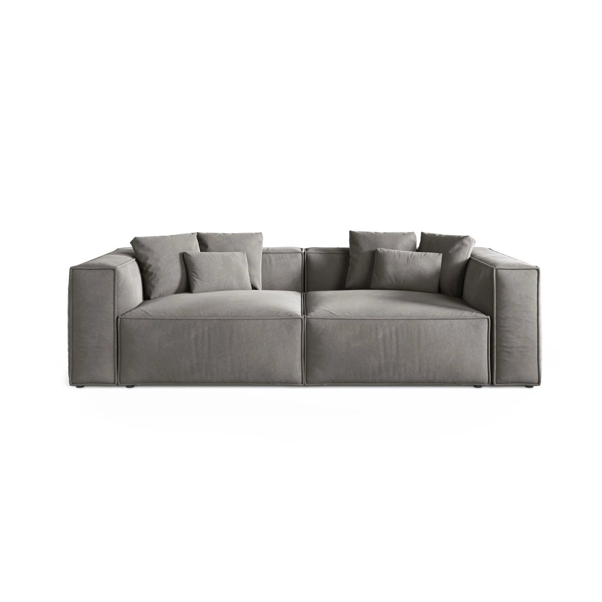 Aveiro 4-Sitzer Sofa aus Samt in Grau (Casino Stone), 236x118x86 cm von Cosmopolitan Design – Bild 1