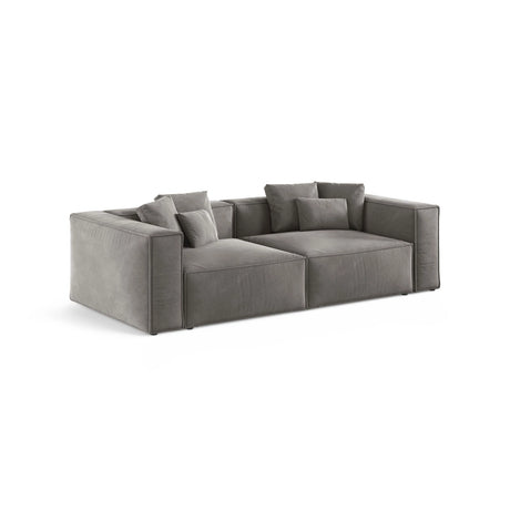Aveiro 4-Sitzer Sofa aus Samt in Grau (Casino Stone), 236x118x86 cm von Cosmopolitan Design – Bild 2