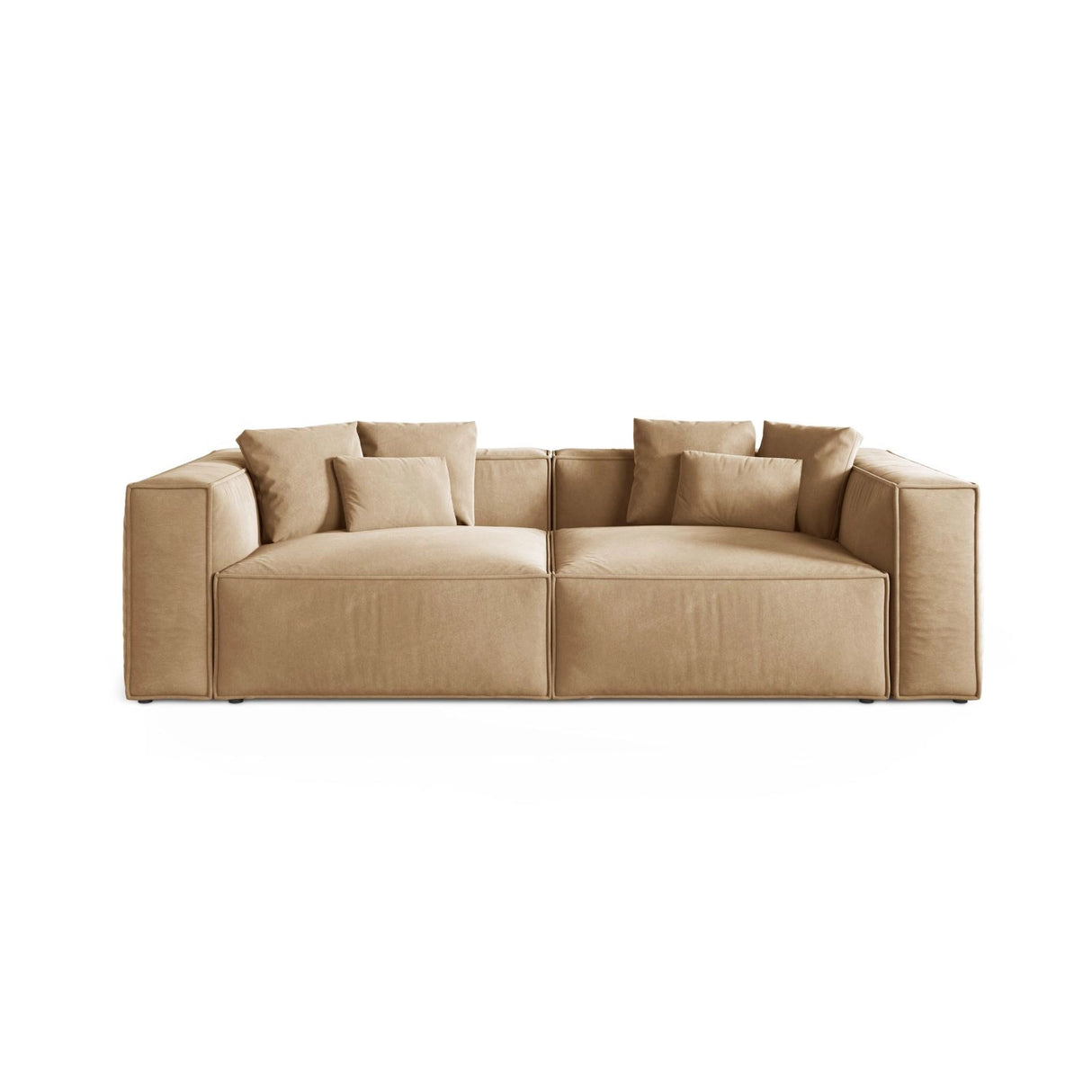 Aveiro 4-Sitzer Sofa aus Samt in Sand (Casino Lion), 236x118x86 cm von Cosmopolitan Design – Bild 1